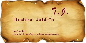Tischler Jolán névjegykártya